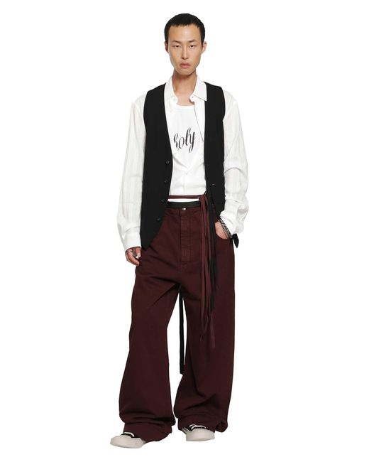 Ann Demeulemeester Red Michael 5 Pocket High Comfort Trousers for men