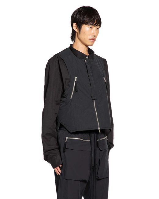 Thom Krom Black Nylon Bomber Vest for men