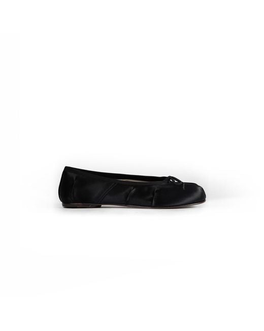Maison Margiela Black Tabi Satin Ballerina