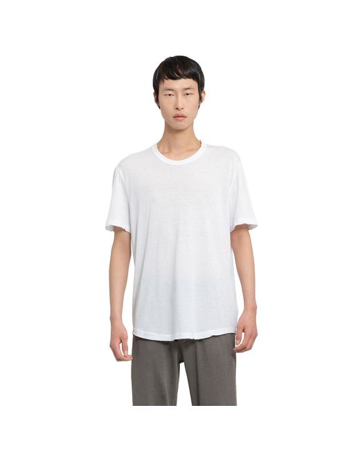 James Perse White Clear Jersey Crew T-Shirt for men
