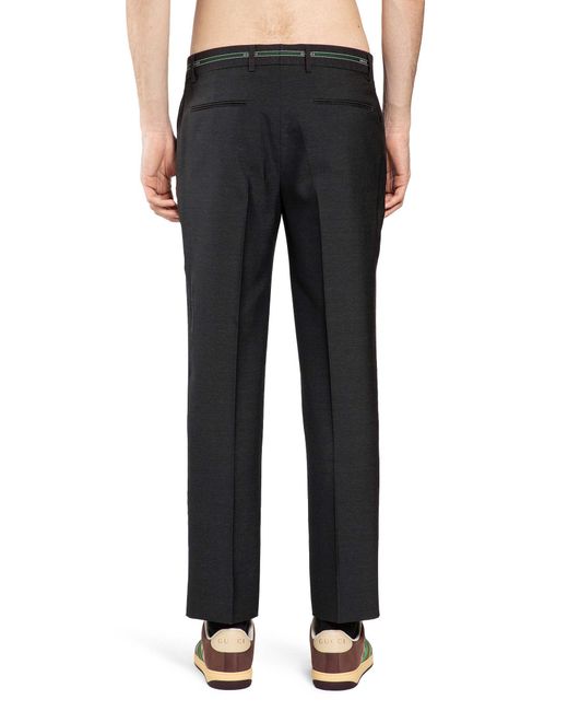 Gucci Black Wool Straight Leg Pants for men