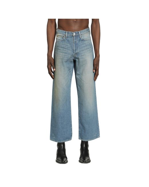 Ssstein Blue Flared Wide Leg Jeans for men