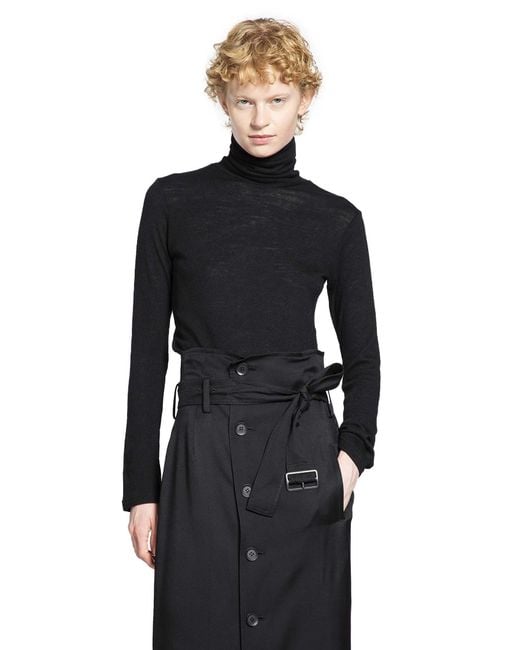 Yohji Yamamoto Black Highneck Long Sleeve T-Shirt