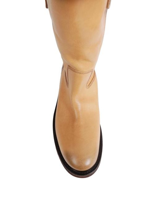 Miu Miu Natural Foule Leather Boots