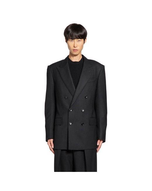 Tom Ford Black Double-Breasted Blazer for men