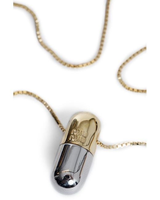 Miu Miu White Pill Necklace