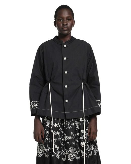 Renli Su Black Short Trench Coat