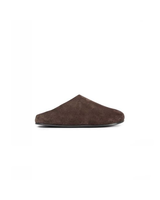 The Row Brown Hudson Suede Mules for men