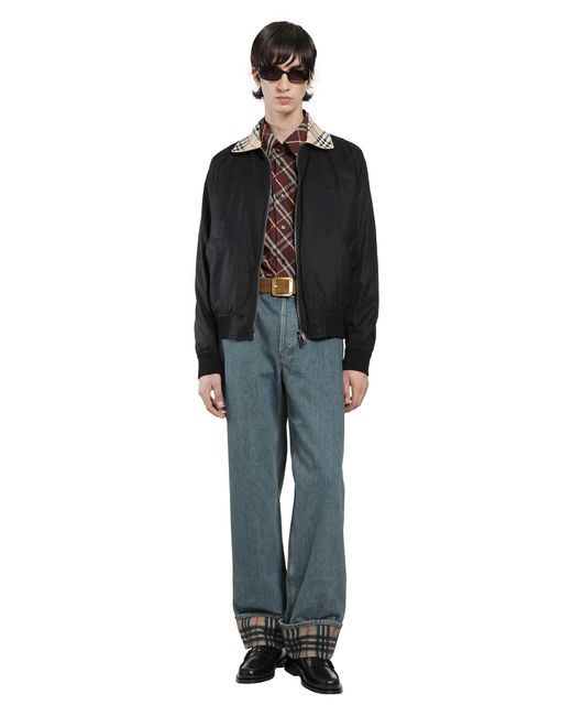 Burberry Black Gabrdine Glenfields Harrington Jacket for men
