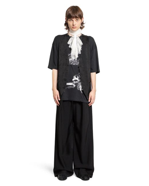 Ann Demeulemeester Black Maglietta 'Sketchbook' High-Comfort Di Dieter for men