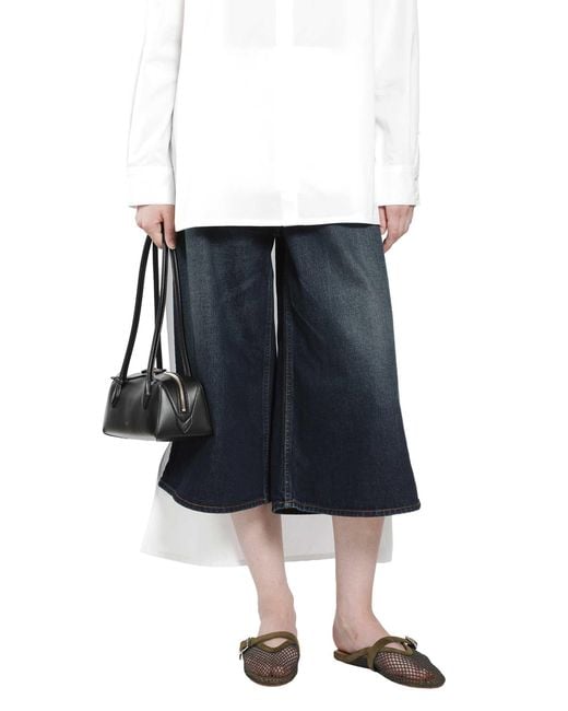Alaïa Blue Palazzo Denim Bermuda Shorts