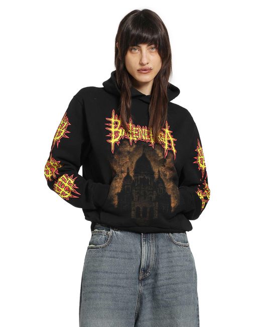 Balenciaga Black Sacré Coeur Medium Fit Hoodie