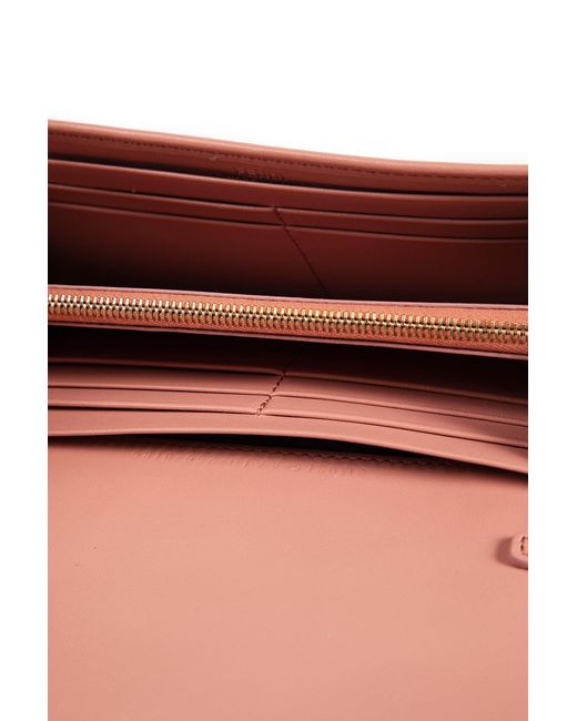 Fendi Pink Ff Nappa Baguette Chain Wallet