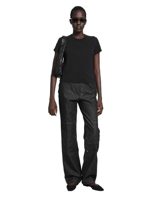 James Perse Black Shrunken Crewneck Tee