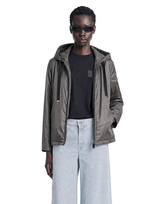 Max Mara Black Padded Water-Repellent Hooded Jacket