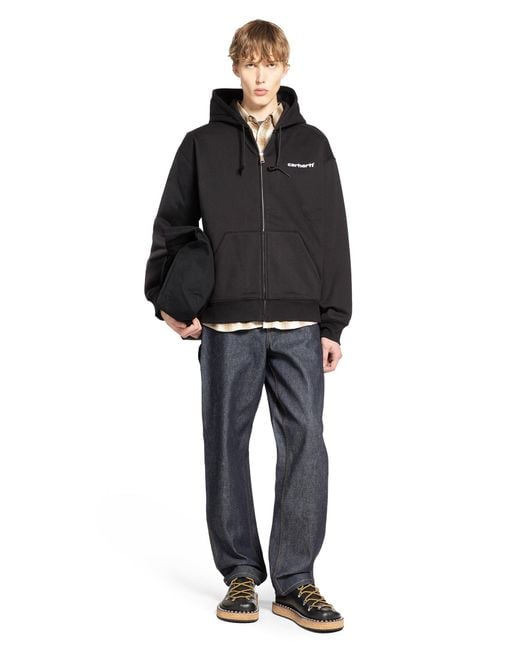 Carhartt Black Hooded Archive Zip-Up Hoodie for men