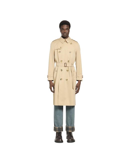 Burberry Natural Long Kensington Heritage Trench Coat for men