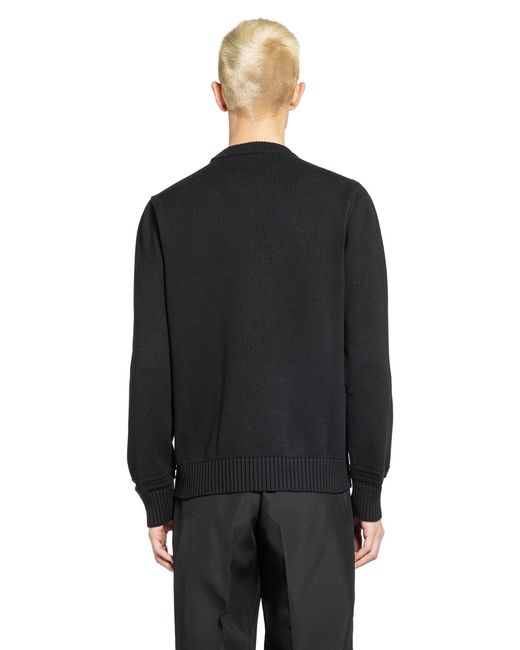 Gucci Black Knit Cotton Wool Jumper With Intarsia for men