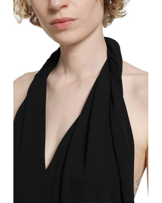 Totême Black Twisted Jersey Halter Top