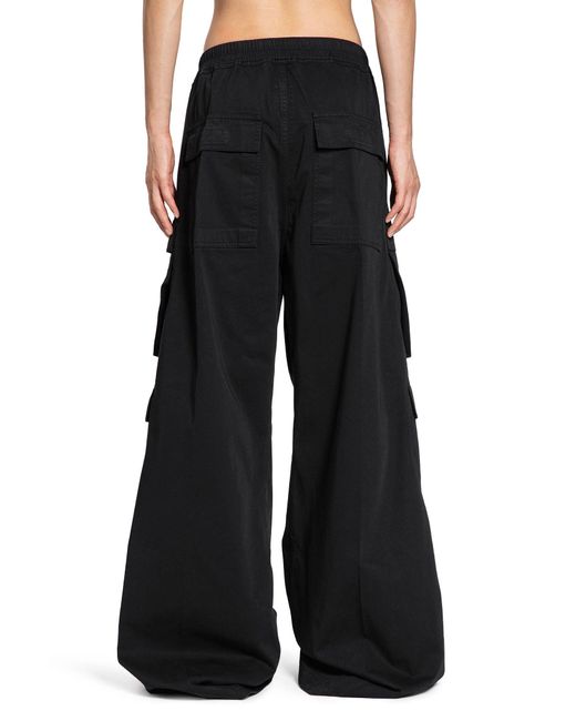 Rick Owens Black Pantaloni Double Cargo Jumbo Belas for men