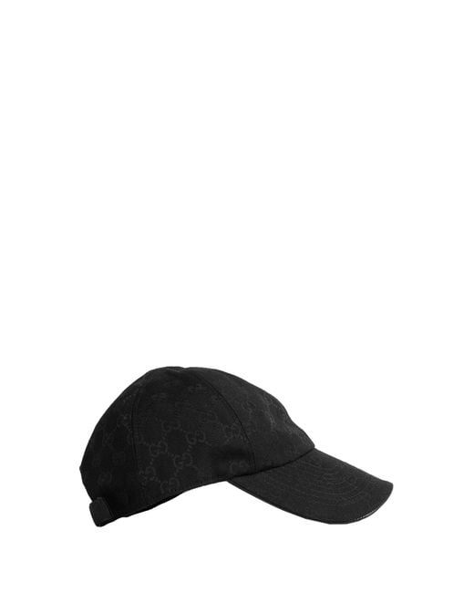 Gucci Black Gg Cotton Canvas Baseball Cap