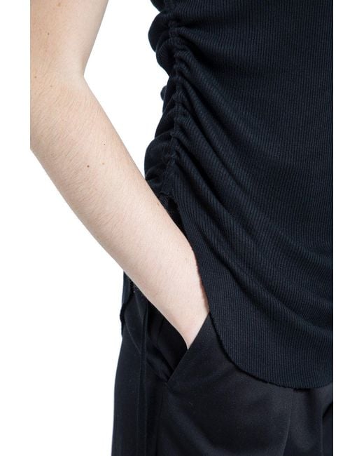 Ann Demeulemeester Blue Mara Wrinkled Cropped Tank Top