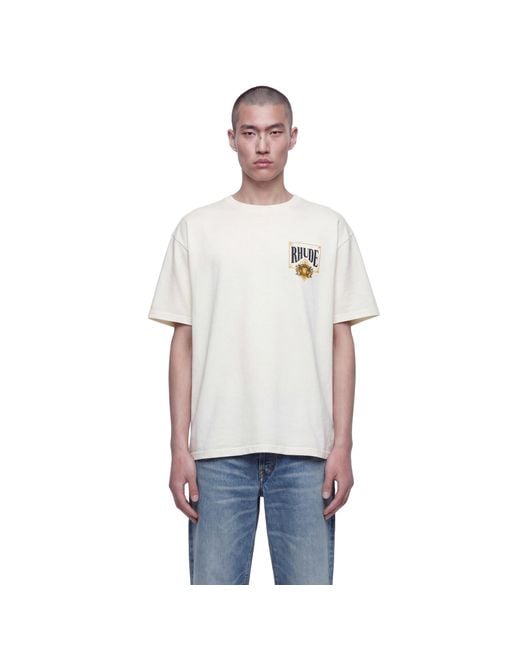 Rhude White Playing Card Tee for men