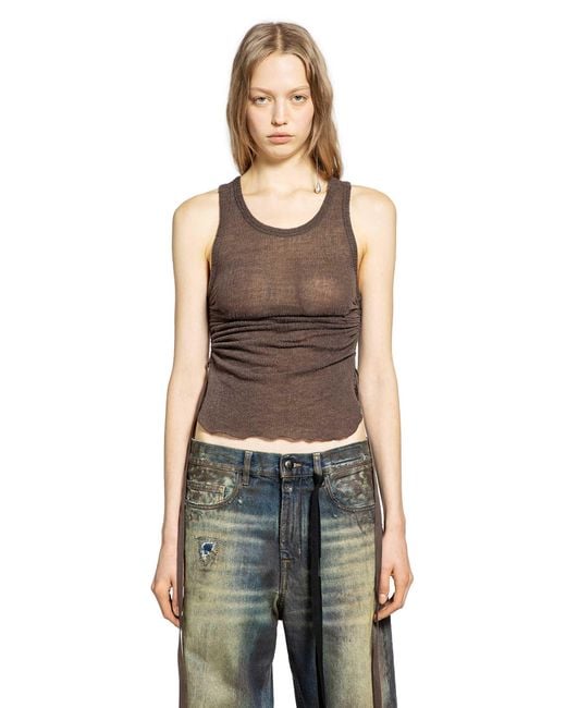 Ann Demeulemeester Black Mara Wrinkled Cropped Tank Top