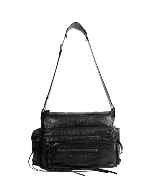 Balenciaga Black Le City Multipocket Crossbody Bag for men
