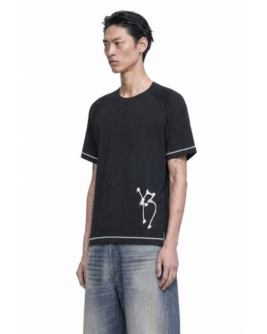 Y-3 Black Chito Graphic Running T-Shirt for men