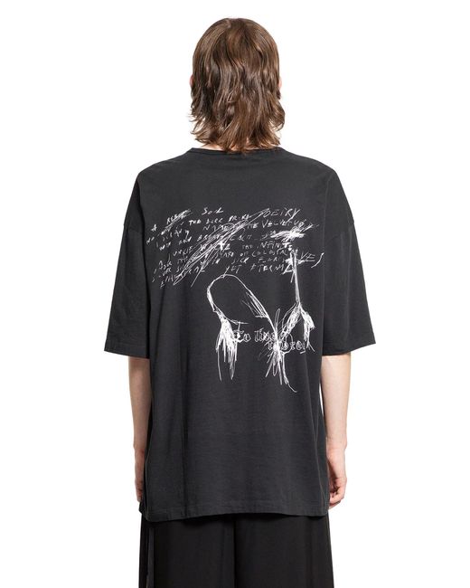 Ann Demeulemeester Black Maglietta 'Sketchbook' High-Comfort Di Dieter for men