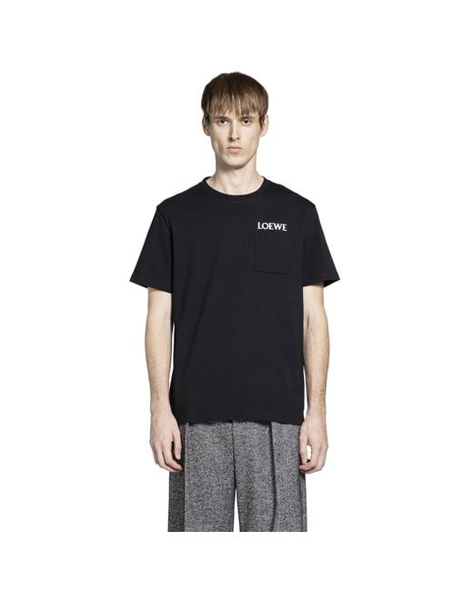 Loewe Black Relaxed Fit Pocket T-Shirt for men