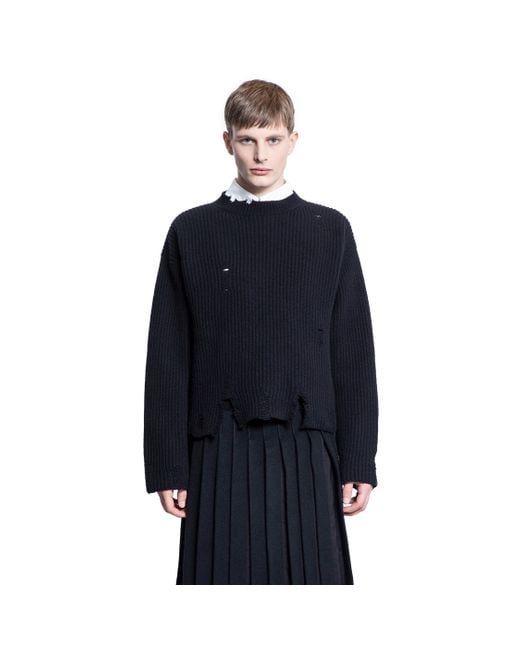 Ann Demeulemeester Blue Folke Cropped Sweater for men