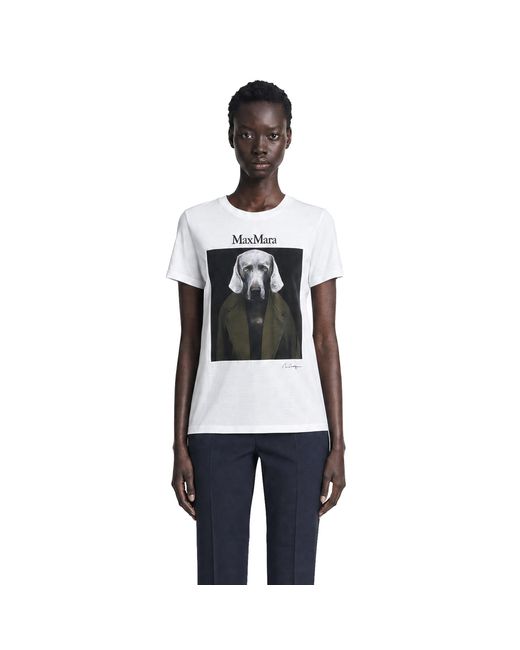 Max Mara White William Wegman Print T-Shirt