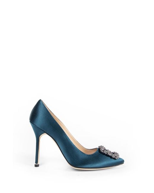 Manolo Blahnik Blue Hangisi Pumps 105