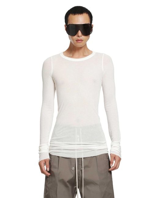Rick Owens White Tower Rib Ls T for men