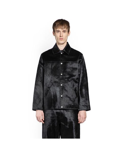 sunflower Black Cowhide Coach Jacket for men
