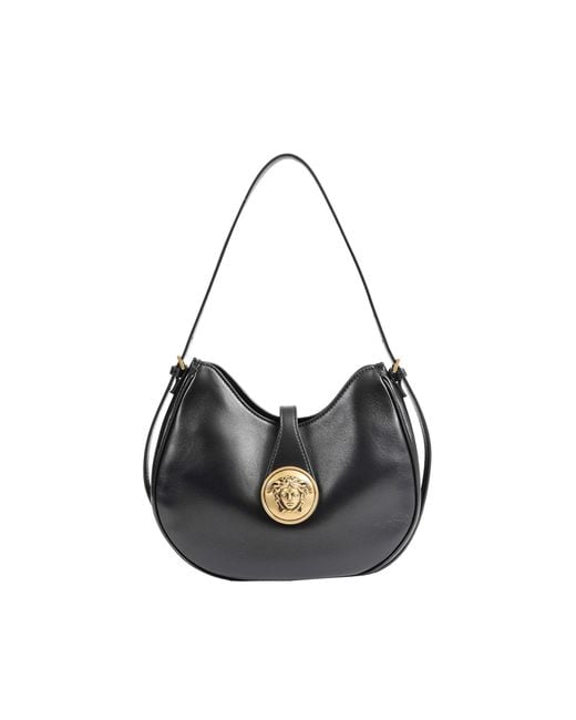 Versace Black Emblème Nappa Hobo Bag