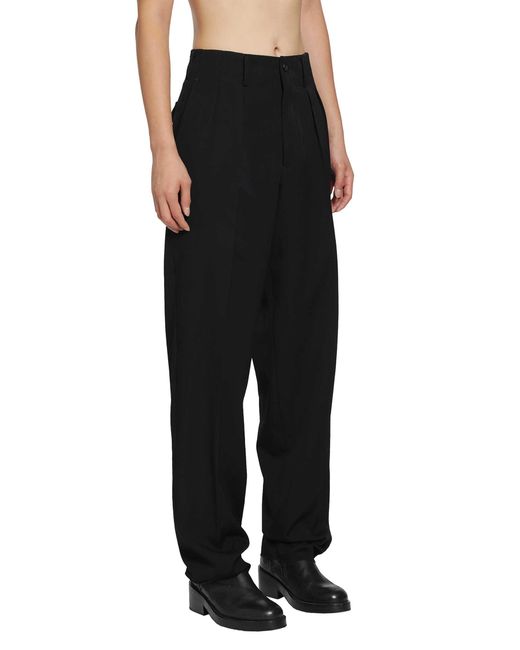 Yohji Yamamoto Black Suit Gabardine-Tuck Pants for men