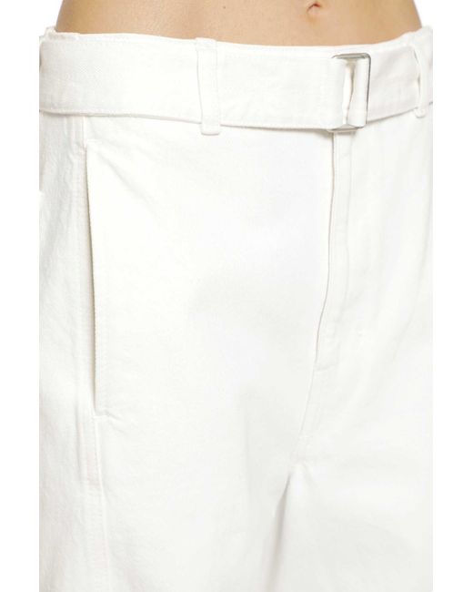 Lemaire White Twisted Belted Pants