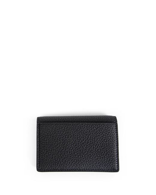 Tom Ford Black Small Grain Leather Folding Cardholder for men