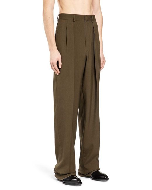 Tom Ford Green Double Pleat Trousers for men