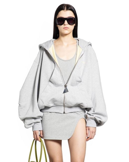 The Attico Gray Double American Fleece Zip-Up Hoodie
