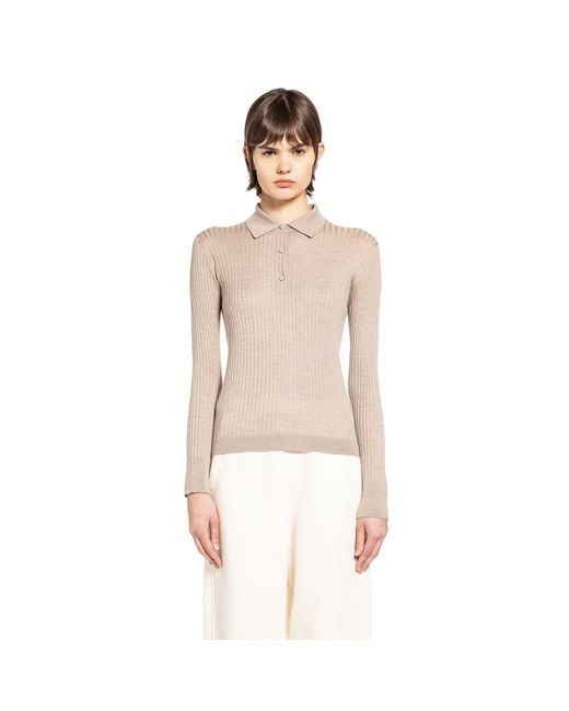 Max Mara Natural Lightweight Cashmere Silk Polo