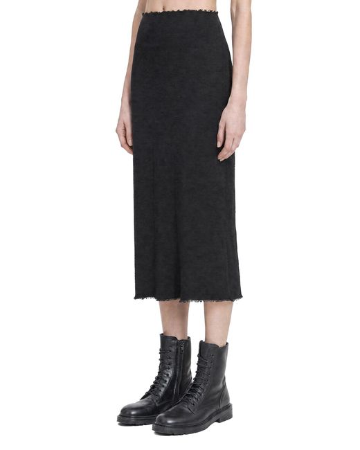 Marc Le Bihan Black Textured Stretch Nylon Skirt