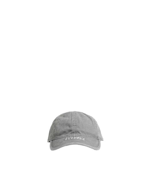 MM6 by Maison Margiela Gray Washed Cotton Label Cap for men