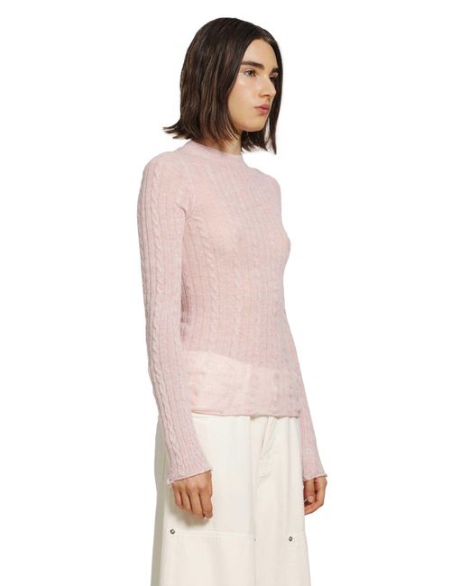 Haikure Pink Sey Semi-Sheer Knitwear