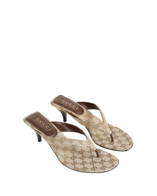 Gucci Metallic Vittoria Thong Sandals