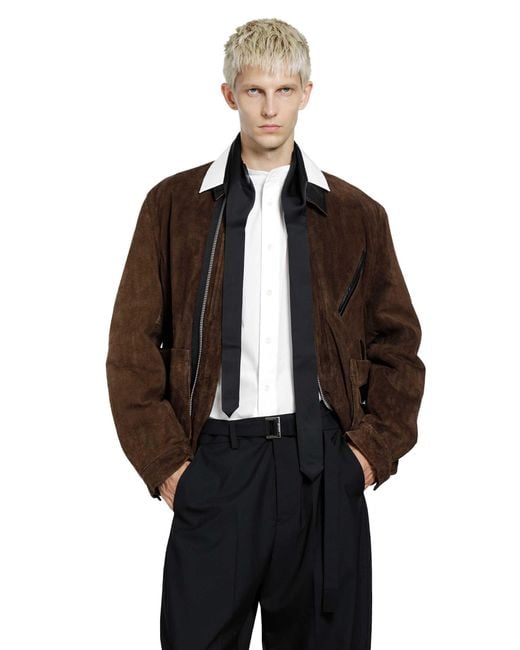 Sacai Brown Suede Blouson for men