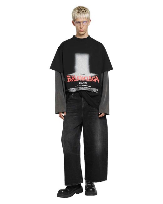 Balenciaga Black The Door Oversized T-Shirt for men